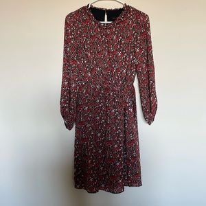Banana Republic Red Floral Long Sleeve Dress - Size 4